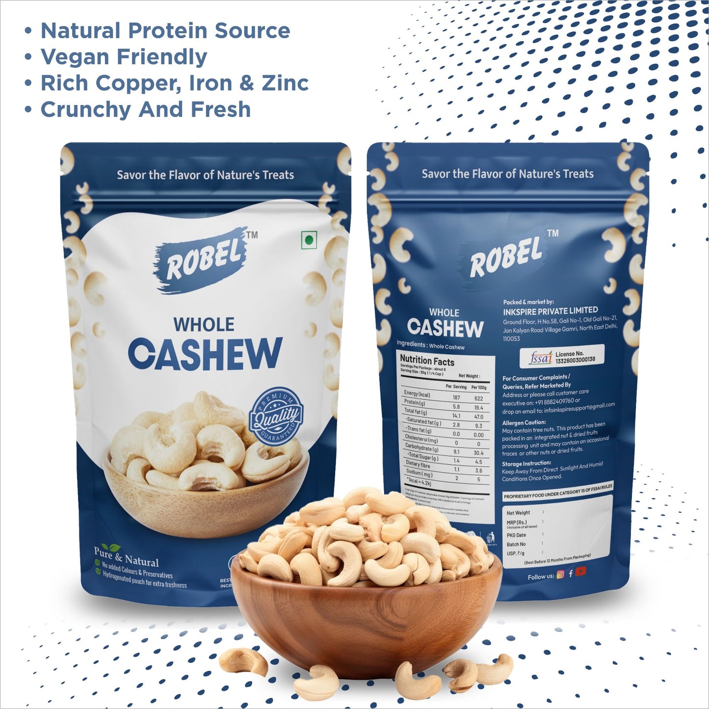 Robel Premium Whole Cashews